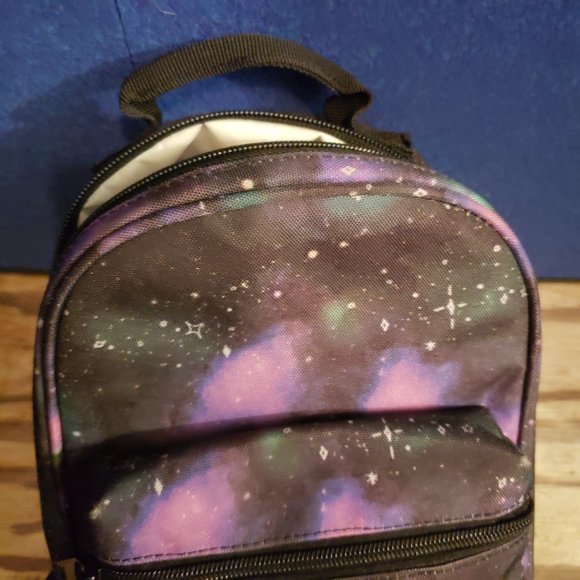Mini Backpack PARKLAND space sky design black purple green cooler material linin - Picture 3 of 11